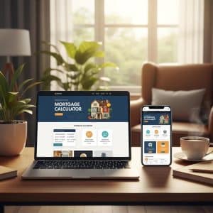 Mortgage website displayed on devices, illustrating user-friendly design and mobile responsiveness