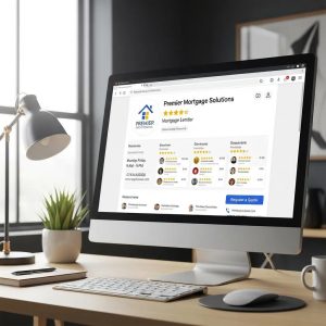 Optimized Google Business Profile for a mortgage lender showcasing reviews and contact details